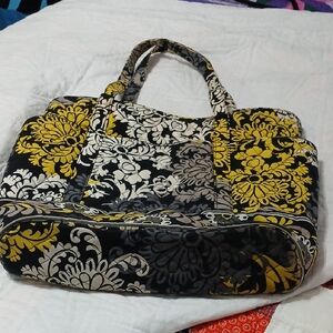 Vera Bradley Yellow, Gray, and Black Floral Tote